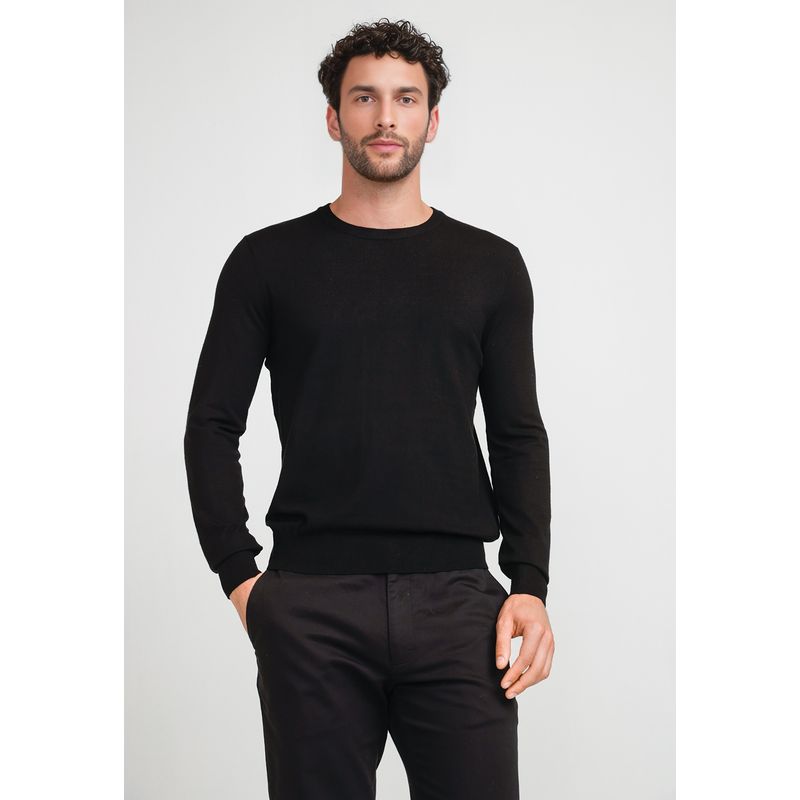 PERRY ELLIS - Sweater Hombre Cuello Redondo Negro