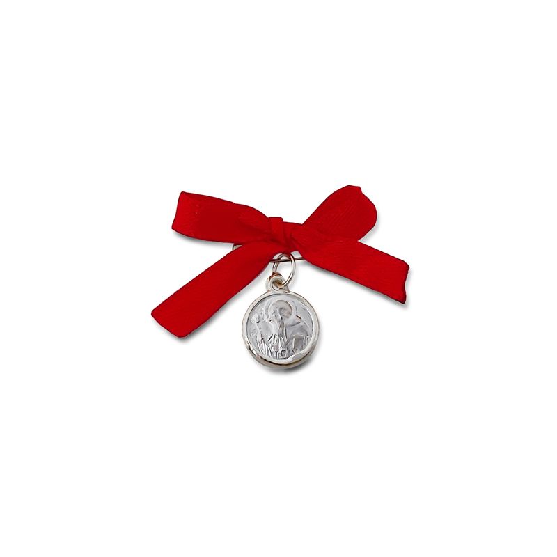 ANDREA COGGIOLA JOYAS - Colgante San Benito Plata Fina 925 Cinta Roja