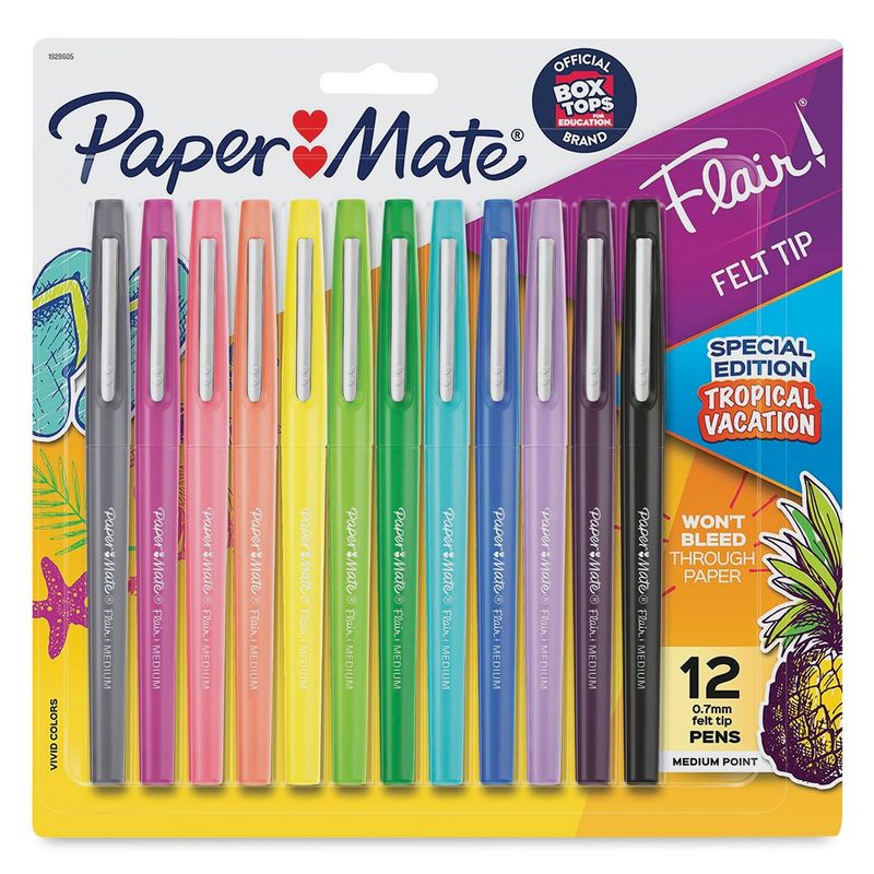 PAPER MATE - set 12 marcadores flair tropical vacation