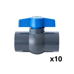 GENERICO - Válvula Bola 20mm Pack 10 Unidades PVC