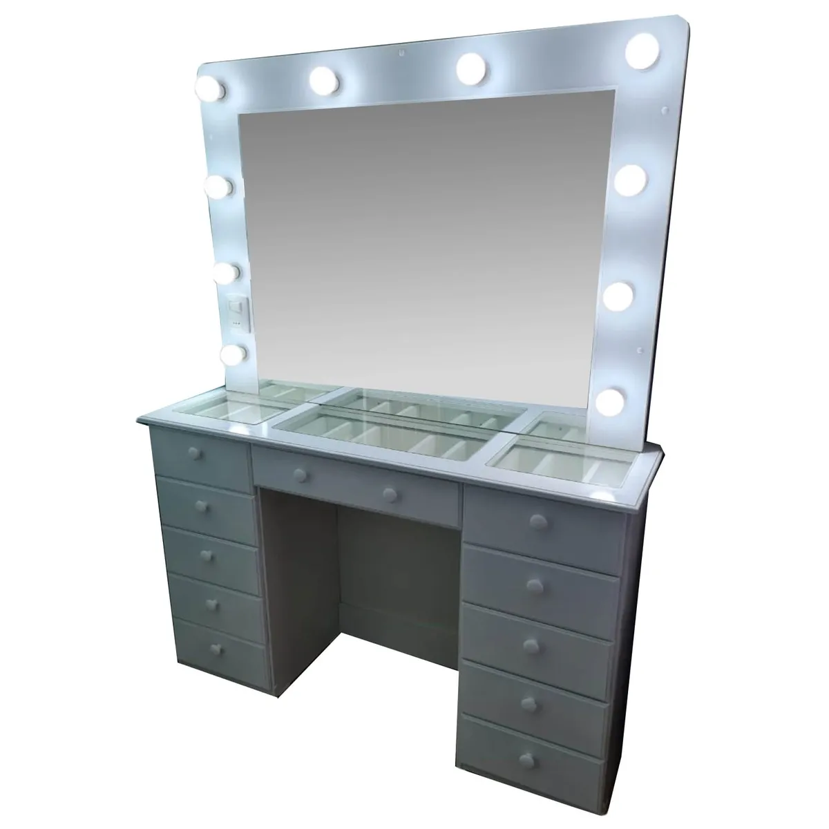 GENERICO - TOCADOR CON LUCES ESTILO HOLYWOOD CREAFAVA CON 11 CAJONES 120 MT