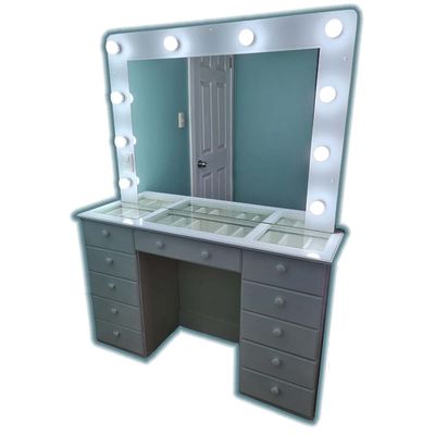 Imagen 2 del producto TOCADOR CON LUCES ESTILO HOLYWOOD CREAFAVA CON 11 CAJONES 120 MT