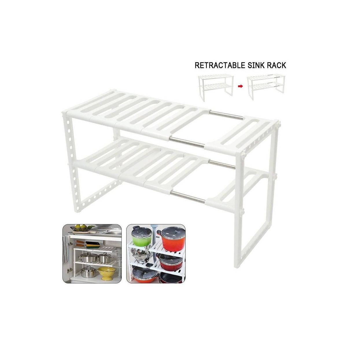 Organizador Multiuso Estante Ajustable Cocina Baño Casa, marca GENERICO - Foto Principal