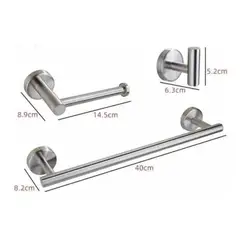 GENERICO - Accesorios de baño set de 3 Acero inoxidable