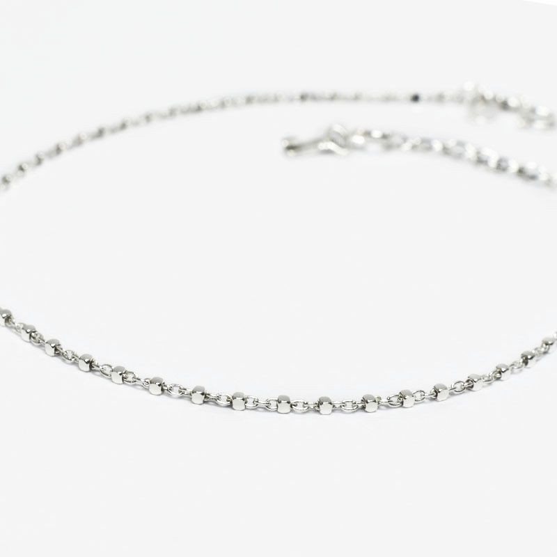ROSETT - Tobillera limada con cubos y llave en broche Plata 925