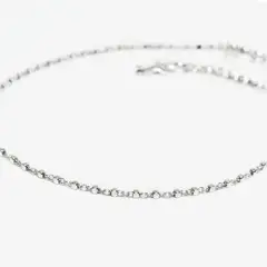 ROSETT - Tobillera limada con cubos y llave en broche Plata 925