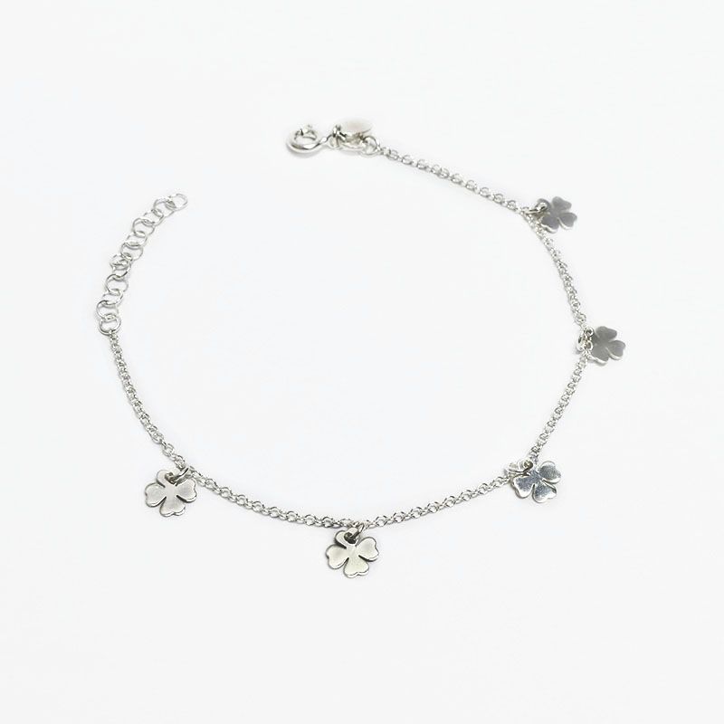 ROSETT - Pulsera con trébol colgante Plata ley 925