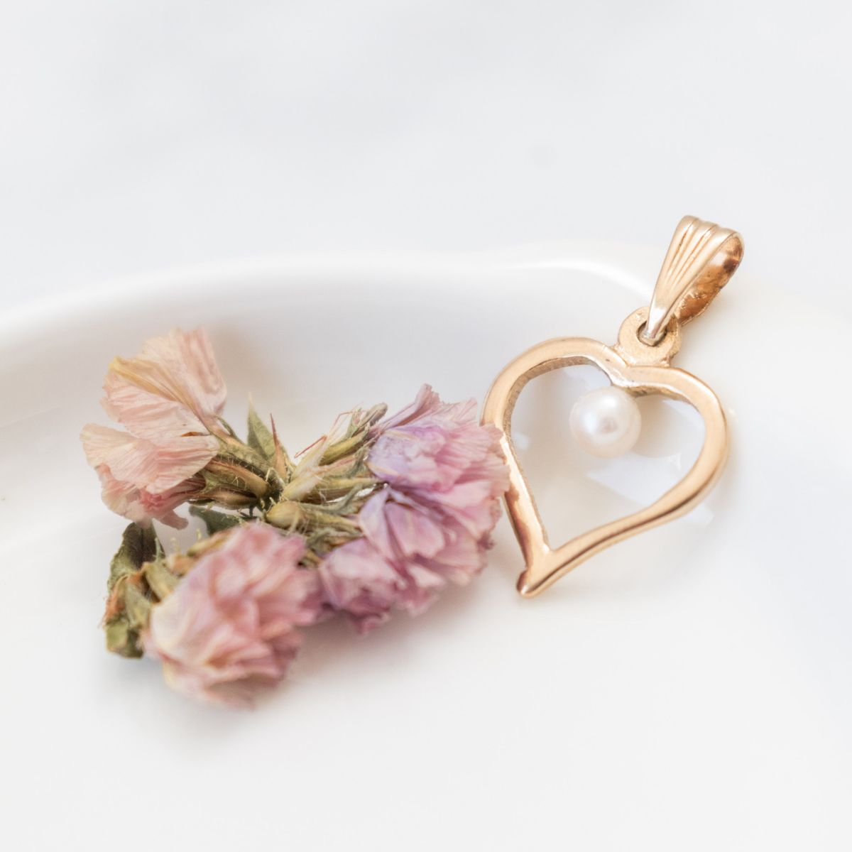 MODAS LILLO - Colgante Mujer Corazón Perla Oro 18k Joyas Modas Lillo