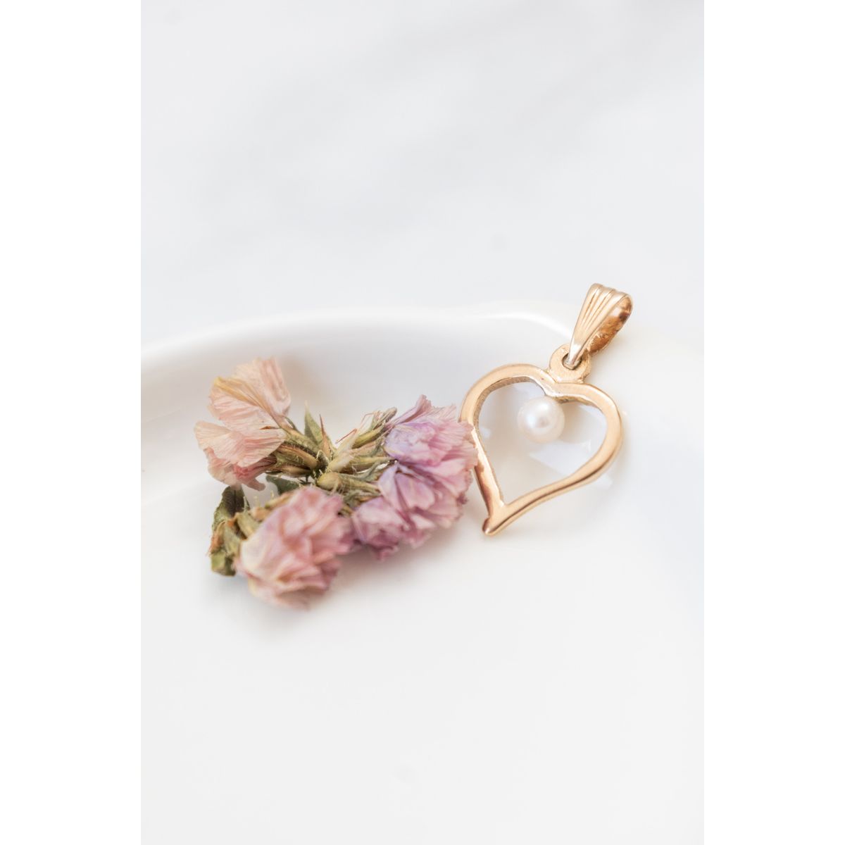 MODAS LILLO - Colgante Mujer Corazón Perla Oro 18k Joyas Modas Lillo