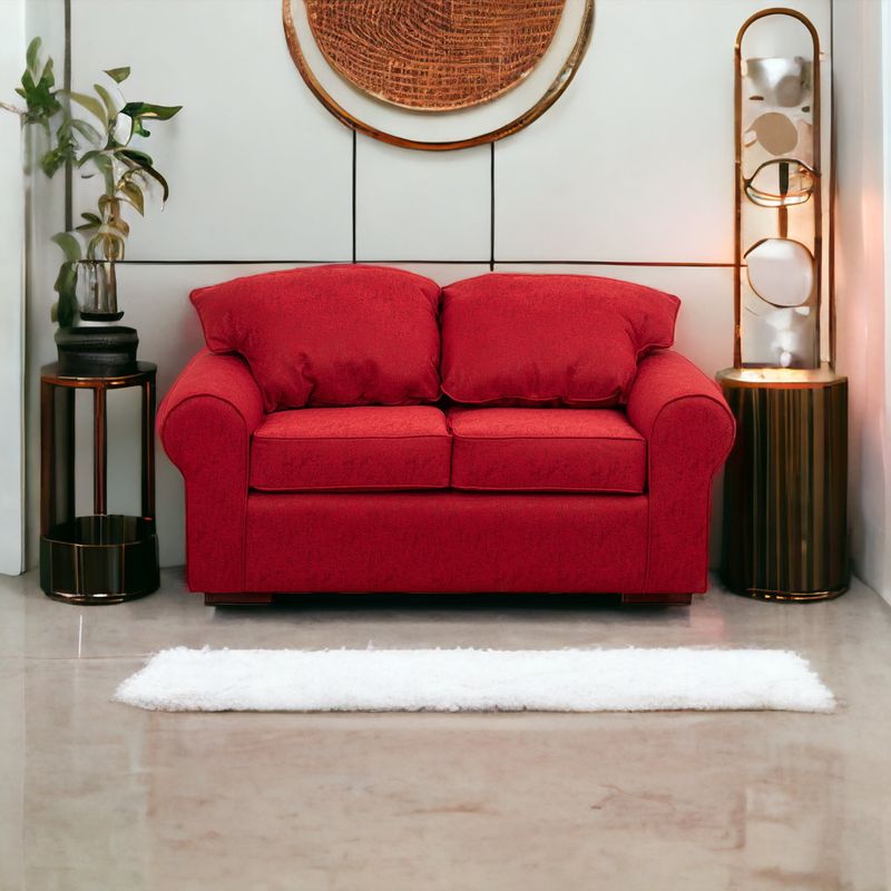 MUEBLES AMERICA - Sofá Moscú 2 Cuerpos Lino Burdeo