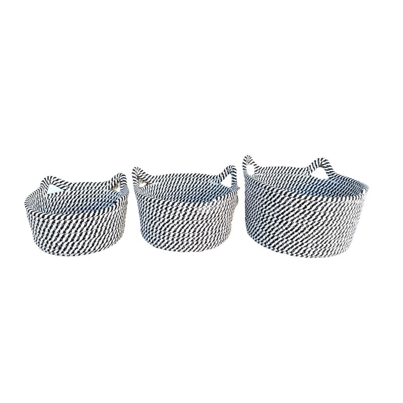 GENERICO - 3 Set Cesta Cocina Baño Multiuso Canastos Organizador Tejida