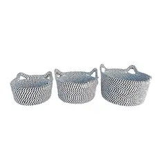 GENERICO - 3 Set Cesta Cocina Baño Multiuso Canastos Organizador Tejida
