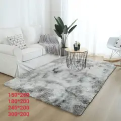GENERICO - Alfombra Peluda Medida 200 x 240 cm, Color Gris Jaspeada