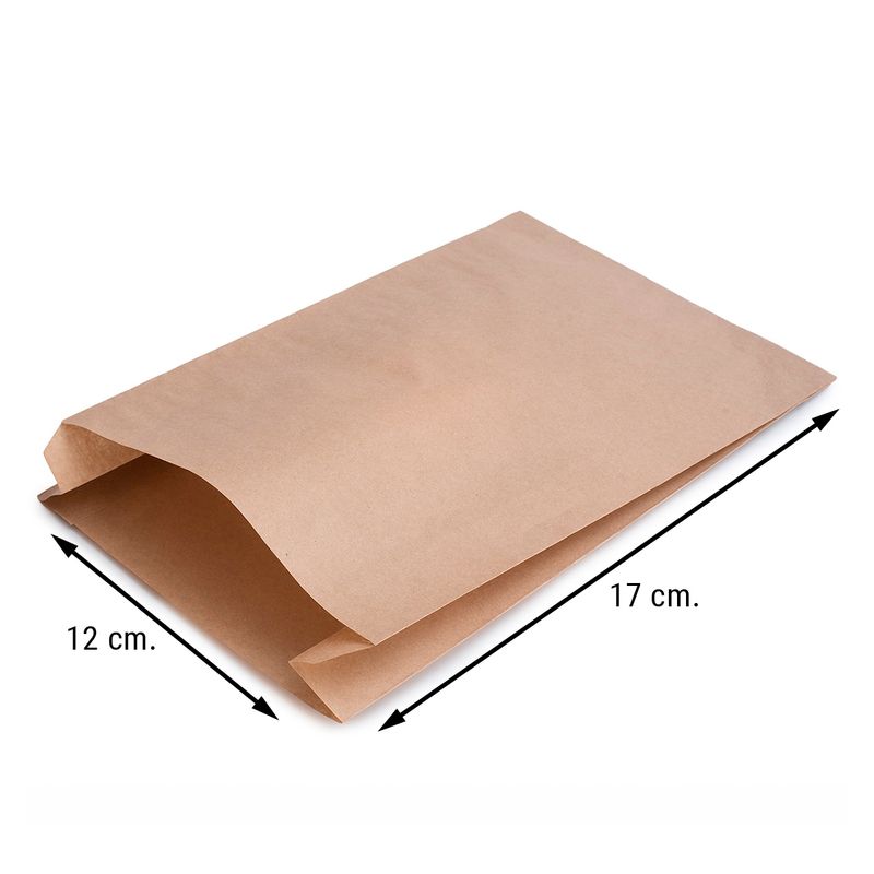 GENERICO - Bolsas Sacos Papel Kraft 12x17 cm 1/2 Kg 100 unidades
