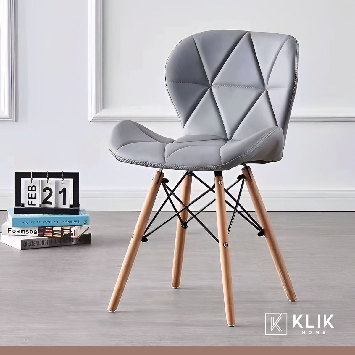 KLIK - Silla Radar Acolchada Ecocuero - Gris