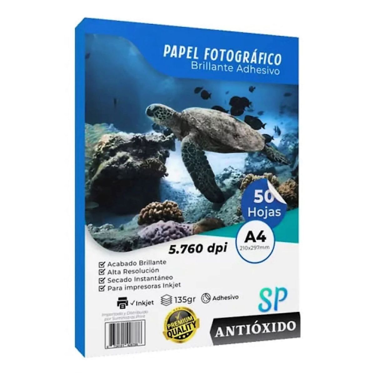 GENERICO - Papel Fotográfico Adhesivo Brillante 135 g A4 X 50 Hojas