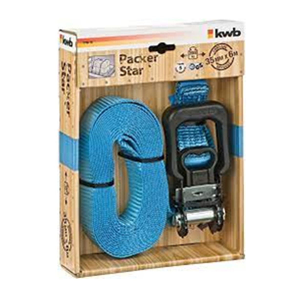 KWB - Eslinga Cinta Amarre Con Ratchet 35mm X 6 M Kwb 773016