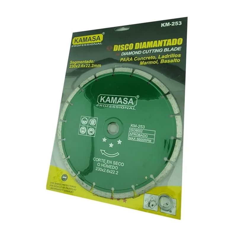 KAMASA - Disco Diamantado 9 230mm Corte Segmentado Concreto Kamasa