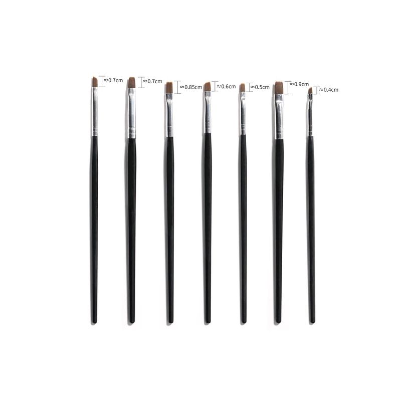 GENERICO - 7 Pcs Pincel Planos Manicura, Diseño, Acrílico Uñas Esculpir