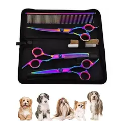 KUANGYE - Set Tijeras Profesional Canina Corta Pelo Perro Mascota