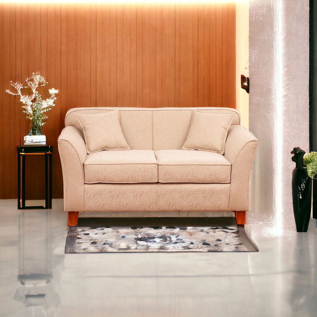 MUEBLES AMERICA - Sofá Lady 2 Cuerpos Lino Beige