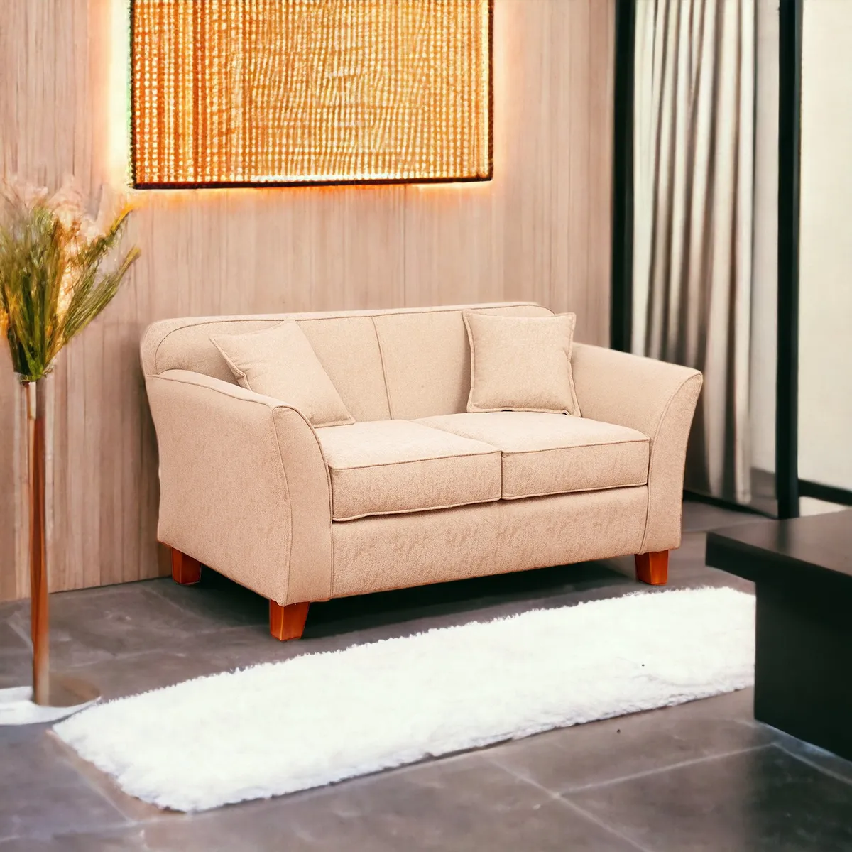 MUEBLES AMERICA - Sofá Lady 2 Cuerpos Lino Beige