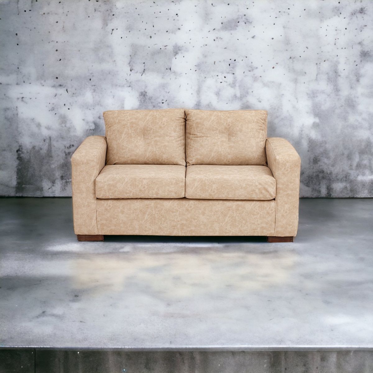 MUEBLES AMERICA - Sofá Franco 2 Cuerpos Cuero Auris Beige