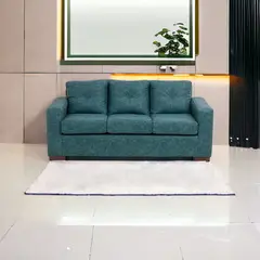 MUEBLES AMERICA - Sofá Franco 3 Cuerpos Cuero Auris Azul Petróleo
