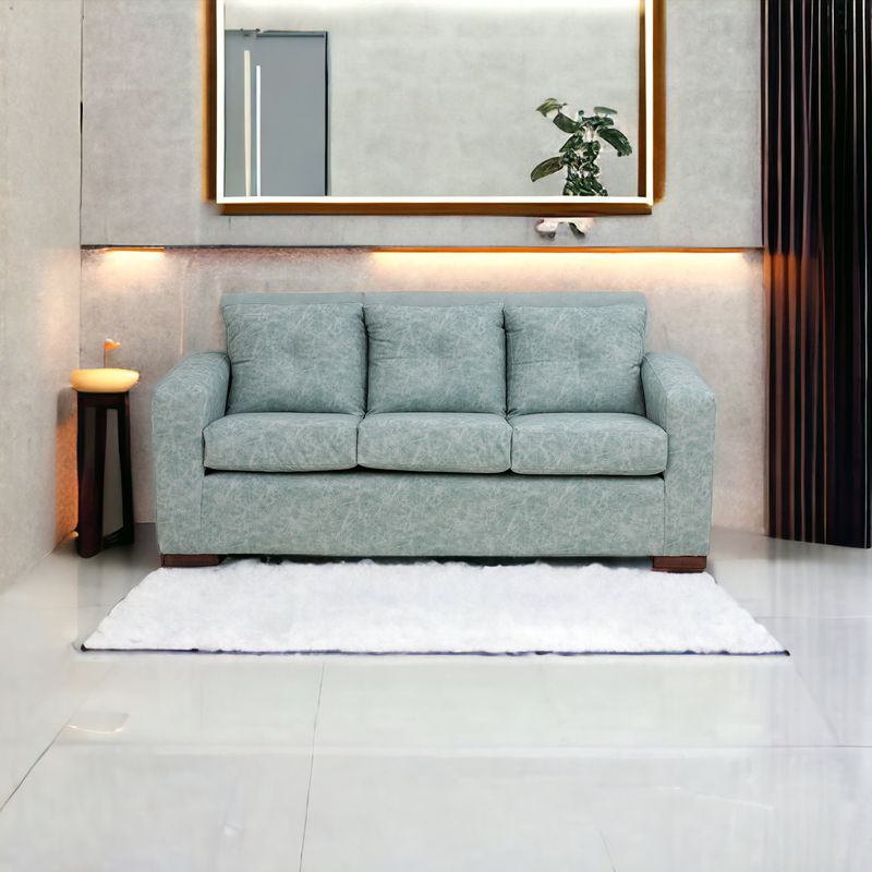 MUEBLES AMERICA - Sofá Franco 3 Cuerpos Cuero Auris Verde Agua