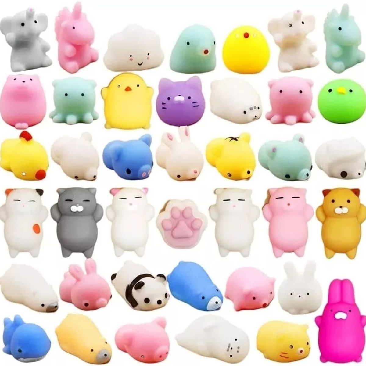 KUANGYE - Kit 50 Pcs Mini Mochi Squishy Squeeze Toy Fidget Toy