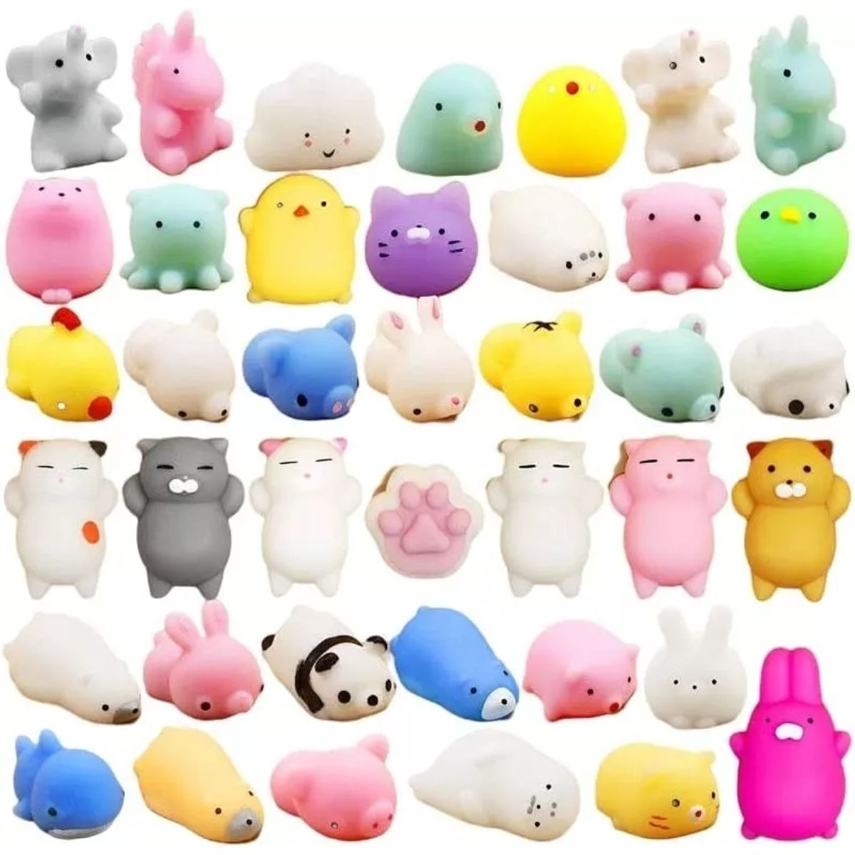 KUANGYE - Kit 50 Pcs Mini Mochi Squishy Squeeze Toy Fidget Toy