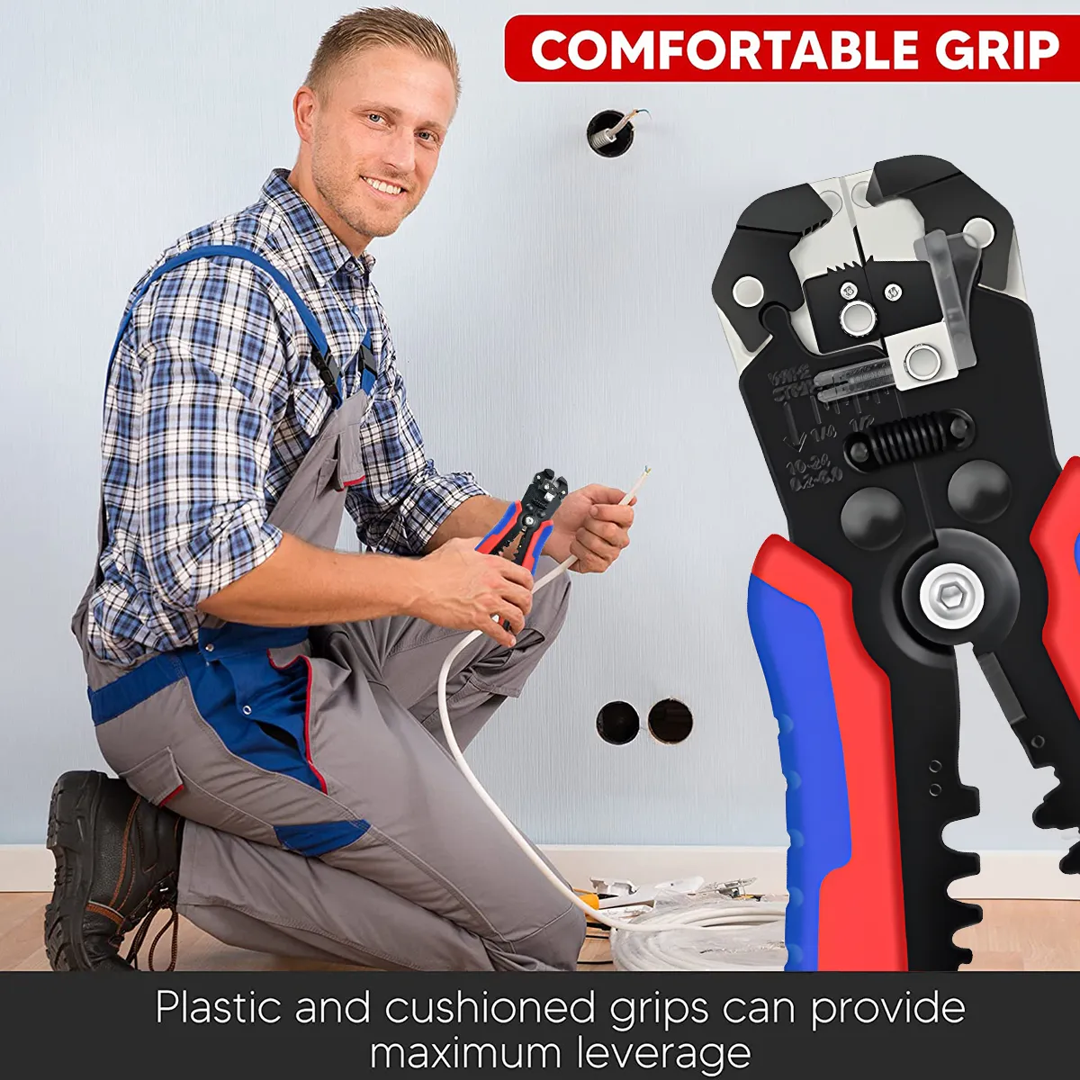 AIZO - Crimpeadora Alicate Prensa Pelacable + 1200 Terminales