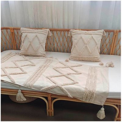 Imagen 2 del producto Set Piecera Boho Beige 60 X 200 +2 fundas