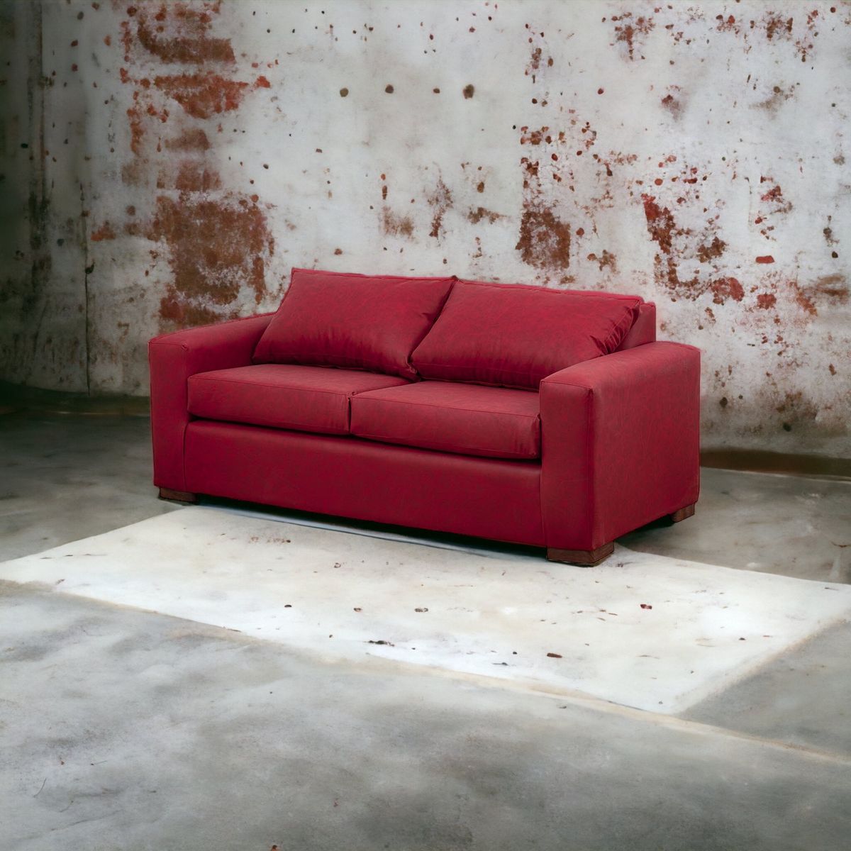 MUEBLES AMERICA - Sofá Neo 3 Cuerpos Cuero Auris Burdeo