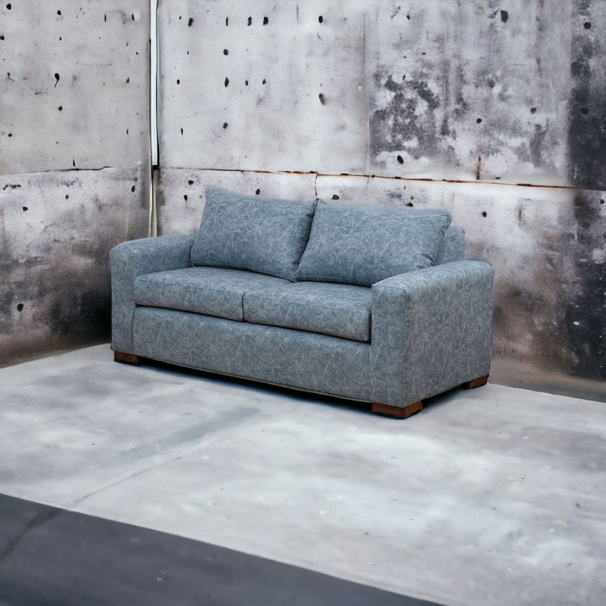 MUEBLES AMERICA - Sofá Neo 3 Cuerpos Cuero Auris Azul Claro