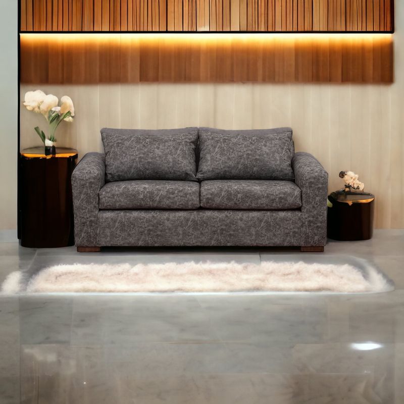 MUEBLES AMERICA - Sofá Neo 3 Cuerpos Cuero Auris Gris