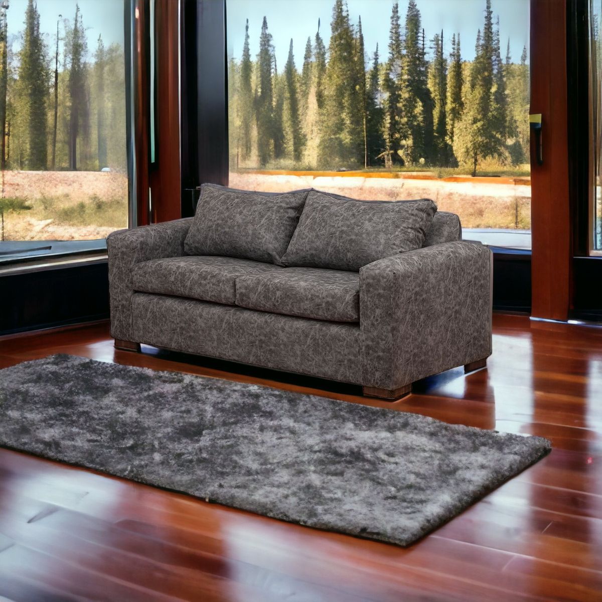MUEBLES AMERICA - Sofá Neo 3 Cuerpos Cuero Auris Gris