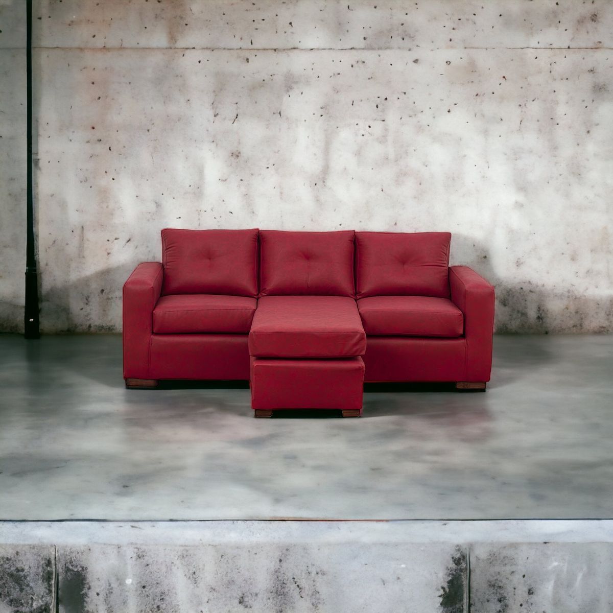 MUEBLES AMERICA - Seccional Multiposiciones Magic Cuero Auris Burdeo