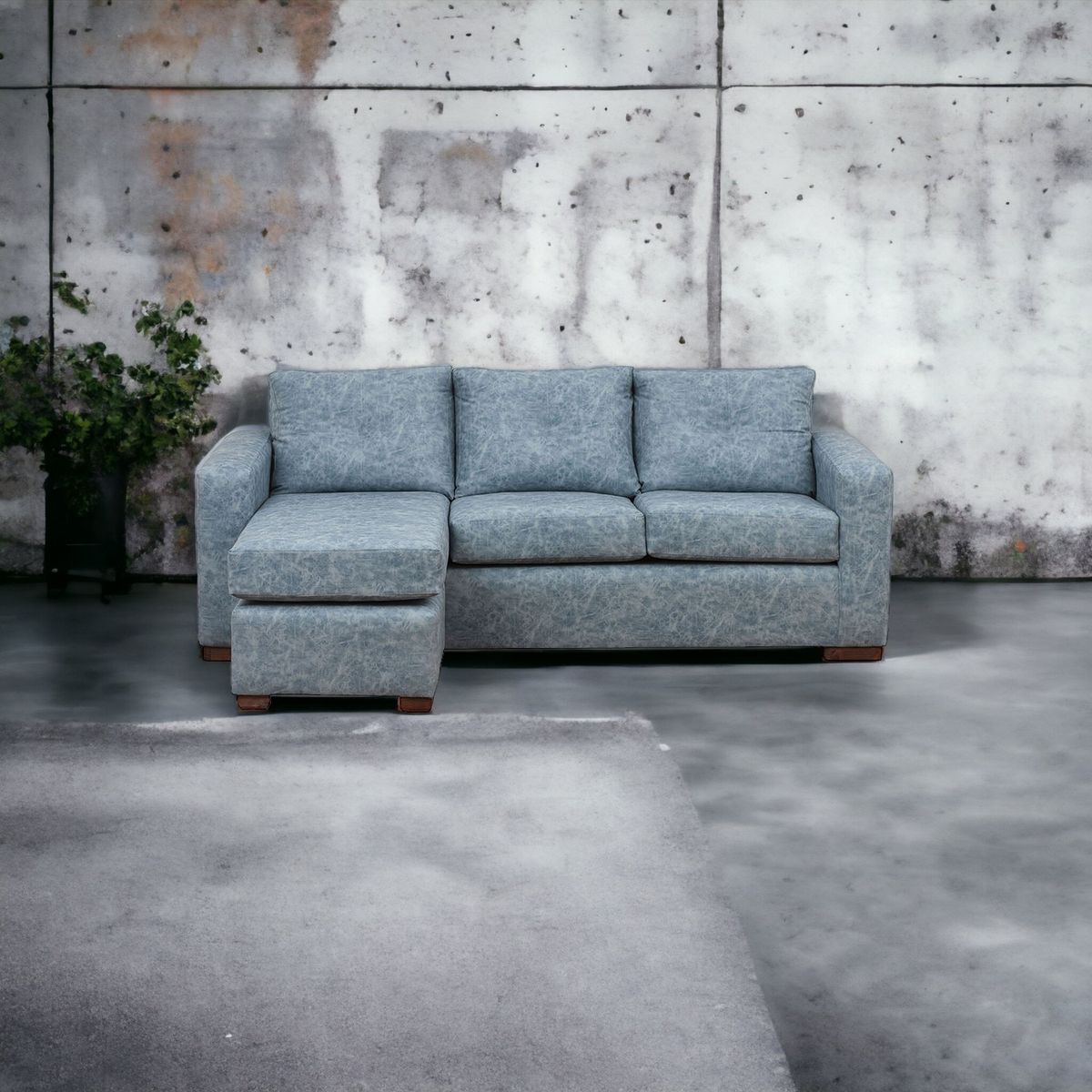 MUEBLES AMERICA - Seccional Multiposiciones Magic Cuero Auris Azul Claro