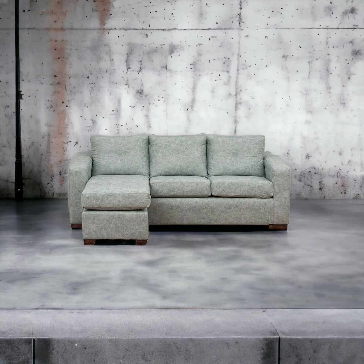 MUEBLES AMERICA - Seccional Multiposiciones Magic Cuero Auris Verde Agua