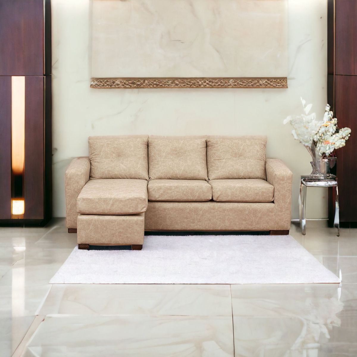 MUEBLES AMERICA - Seccional Multiposiciones Magic Cuero Auris Beige