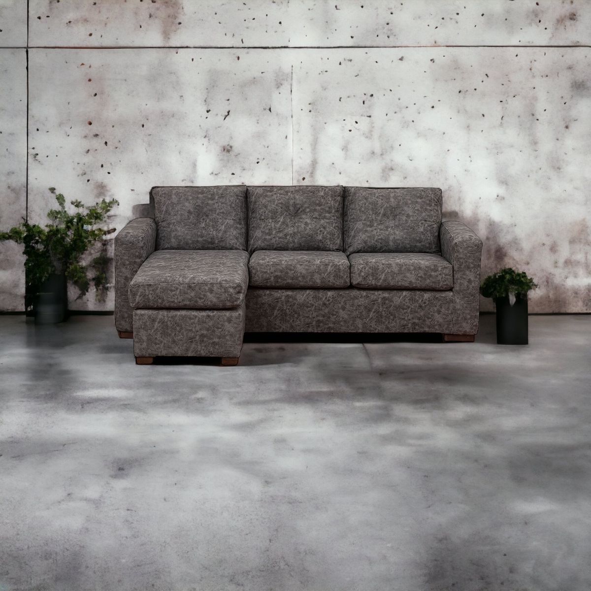 MUEBLES AMERICA - Seccional Multiposiciones Magic Cuero Auris Gris