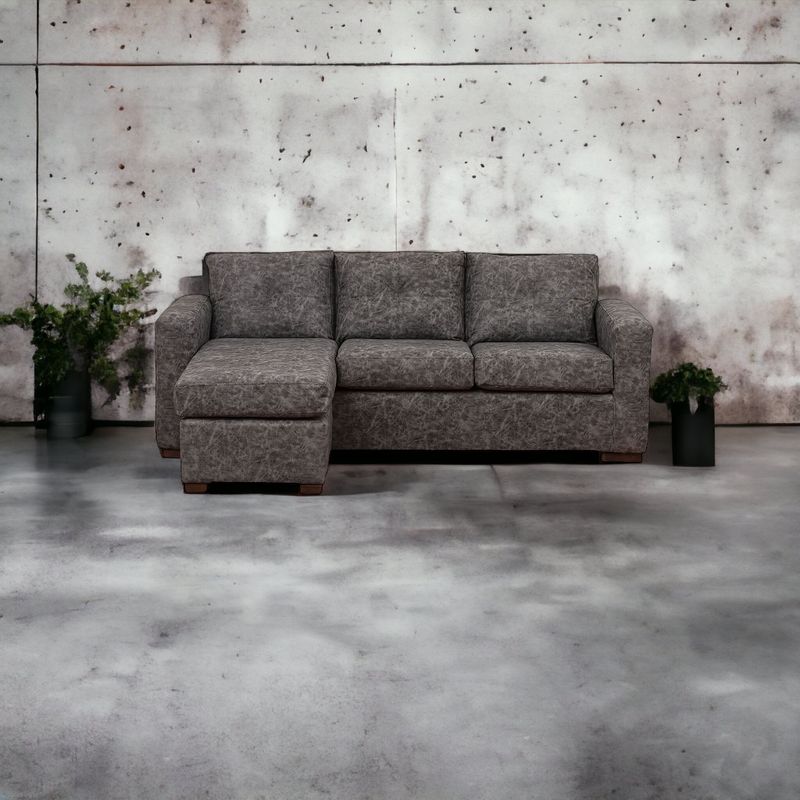 MUEBLES AMERICA - Seccional Multiposiciones Magic Cuero Auris Gris