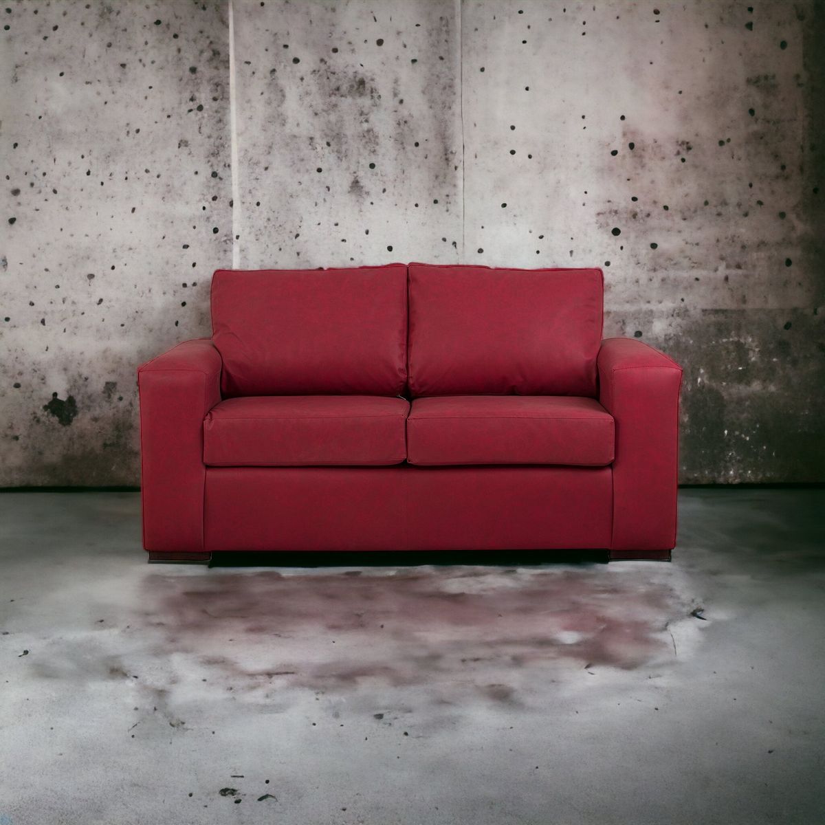 MUEBLES AMERICA - Sofá Infinity 2 Cuerpos Cuero Auris Burdeo