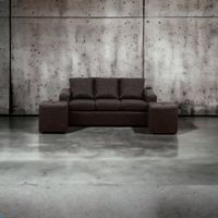 Living Emilia Sofá 3 Cuerpos 2 Pouf Auris Negro