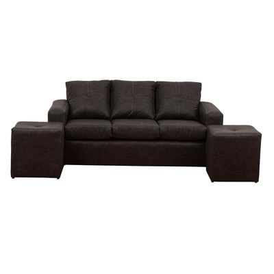 Imagen 2 del producto Living Emilia Sofá 3 Cuerpos 2 Pouf Auris Negro