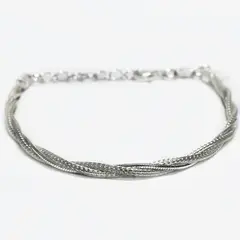 ROSETT - Pulsera triple tejidos entrelazados Plata 925