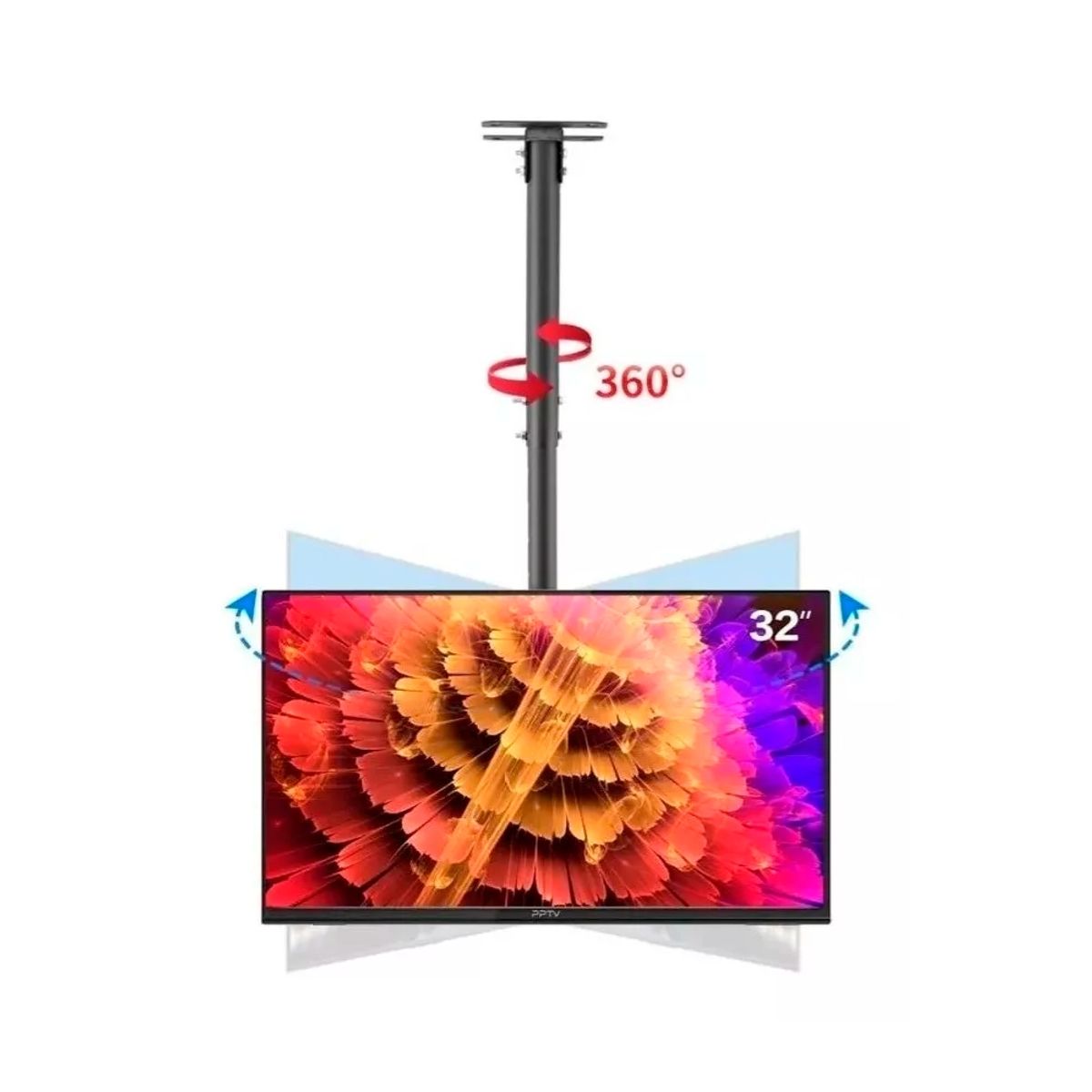 GENERICO - Soporte Tv Techo O Pared Ajustable Base 26 A 60 pulgadas Hasta 50Kg