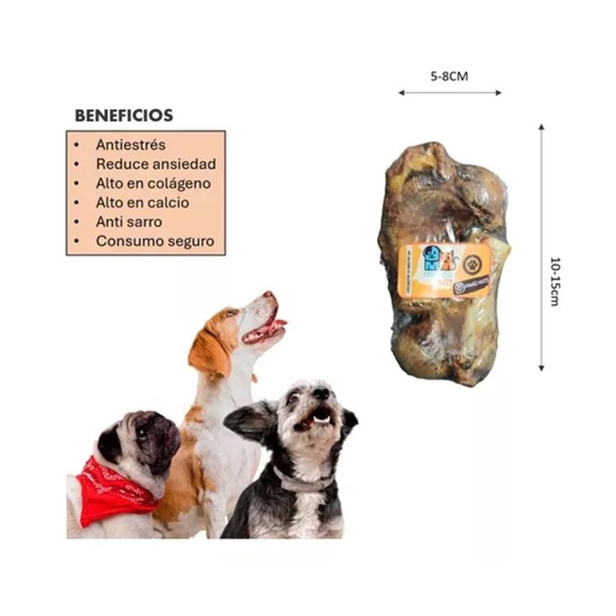 MASCOKITS - Hueso Para Perros Humero Cerdo Snacks 100 Natural