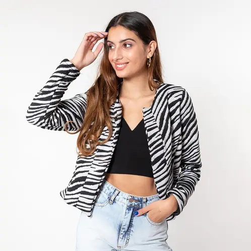 NATALIA SEGUEL - Chaqueta Gabriela Zebra Blanco Negro